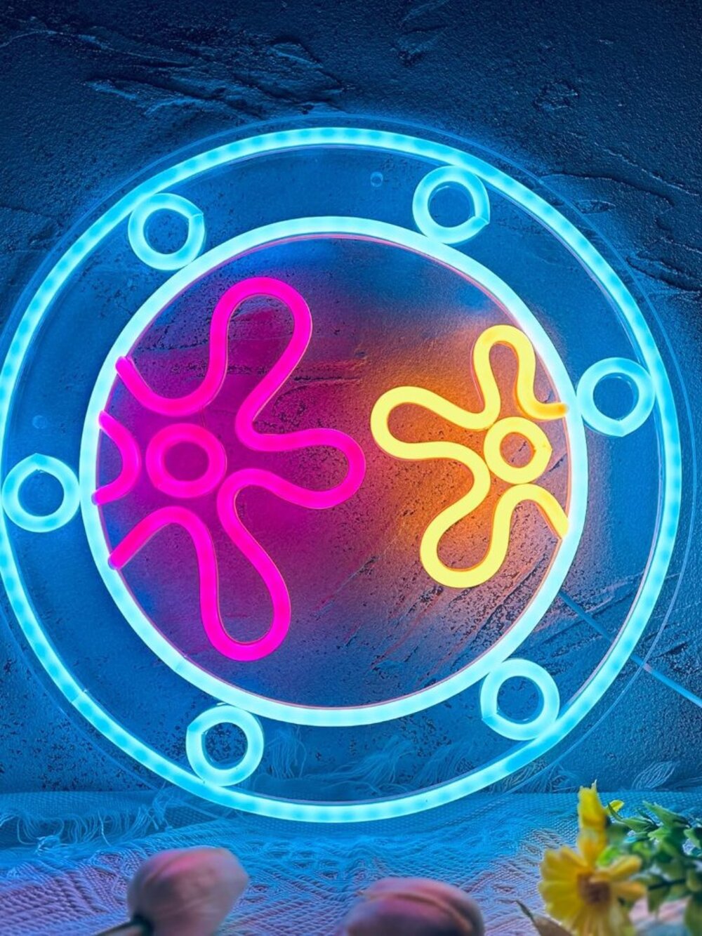 Ocean World Porthole Neon Lights, LED Under Sea Porthole Neon Signs for Wall Dec